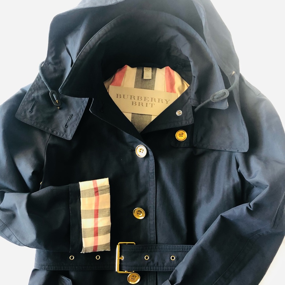 Burberry Navy Blue Trench Coat